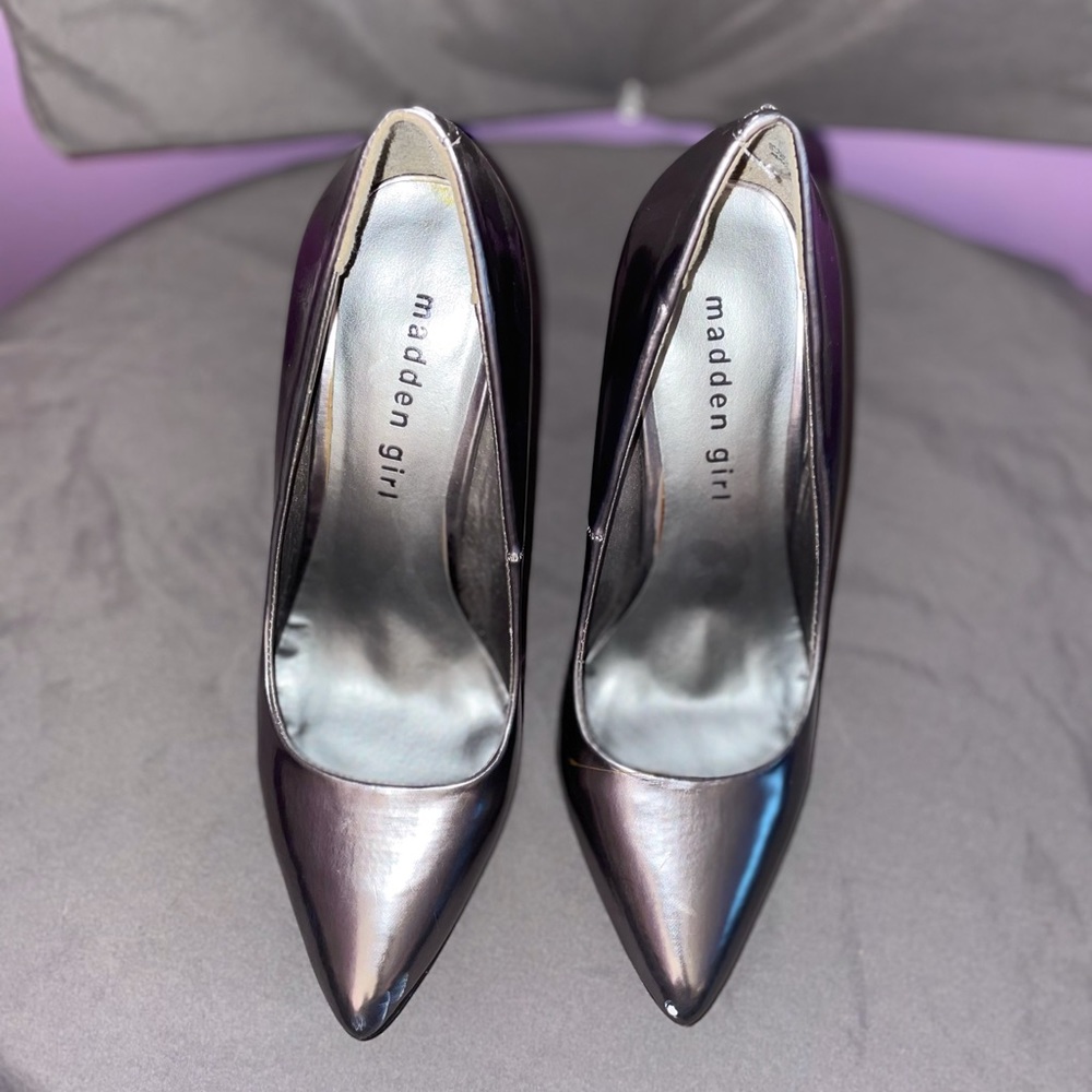 Silver Pointed Toe Madden Girl Heels